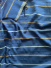 金盾夏季新款含桑蚕丝中年男士冰丝条纹短袖t恤男商务休闲翻领爸爸装 JD-TW蓝色 170/L建议120-140斤 实拍图
