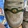 GUCCI 古馳 Gucci男鞋 男士Screene系列GG復古印花條紋小臟鞋運動鞋 白色卡其色 546551 9Y920 9666 42 曬單實拍圖