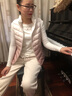 鴨鴨（YAYA）官方輕薄羽絨服女2025年新款秋冬短款馬甲女款坎肩保暖背心YP 漸變黑 XL 曬單實拍圖
