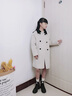 G.duck女童毛呢大衣2026新款女大童中長(cháng)款韓版洋氣夾棉加厚秋冬呢子外套 米白色 夾棉 160 cm 曬單實(shí)拍圖
