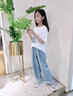 藍(lán)貝妮童裝女童套裝夏季兒童衣服洋氣服裝闊腿褲短袖中大童女裝女孩夏裝 白色小象 140 碼建議身高130CM 曬單實(shí)拍圖