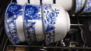 煜乾 碗碟套裝餐具家用56頭骨瓷中式景德鎮(zhèn)陶瓷器碗盤骨瓷金邊 藍魅56件配玻璃蓋湯煲 曬單實拍圖