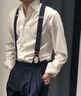 冶芷背帶夾男正裝肩帶夾子Y型6夾彈力織帶黑色男士吊褲帶松緊織帶背帶 紐扣背帶夾3.5*120cm 曬單實(shí)拍圖