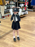 英氏（YEEHOO）女童套裝兒童棒球服裙子兩件裝中大童裝休閑學(xué)院風(fēng)秋裝 黑色 120 曬單實(shí)拍圖