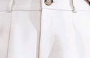 真維斯（Jeanswest）女裝西裝褲2025年夏季純色直筒闊腿褲高腰顯瘦簡(jiǎn)約寬松五分短褲女 白色 純色 M 曬單實(shí)拍圖