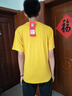 貓人（MiiOW）男士純棉短袖T恤夏季薄款潮牌圓領(lǐng)笑臉印花男裝衣服冰絲體恤 黃色 2XL 曬單實拍圖