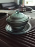 萬(wàn)仟堂 蓋碗茶具 日式手抓琉璃蓋碗 三才蓋碗單個(gè)茶碗 灑金天青琉璃蓋碗 琉璃1蓋碗1碗托 曬單實(shí)拍圖