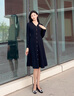 歌力思（ELLASSAY）【博主同款】秋季新款100%綿羊毛東方簡(jiǎn)奢風(fēng)針織連衣裙女B-M029 經(jīng)典黑 XS 曬單實(shí)拍圖