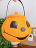 萬(wàn)圣節南瓜燈兒童玩具燈籠糖果罐手提籃子盒子討糖袋擺件桶裝飾品 鬼臉南瓜燈(不帶燈款) 曬單實(shí)拍圖