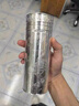 貝伊樂(lè )999純銀保溫杯雪花銀水杯保健杯茶杯男士書(shū)房辦公室桌面水杯禮品 松鶴延年款 銀重約200g- 350ml 曬單實(shí)拍圖