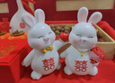 貞喜氣結婚禮物 兔子擺件 吉祥物送新人閨蜜婚房裝飾布置婚慶賀禮 【喜慶情侶兔一對】 曬單實(shí)拍圖