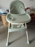 海豚小姐（Miss Dolphin）寶寶餐椅嬰兒童餐桌椅可調檔便攜折疊餐椅1-3歲家用嬰兒吃飯座椅 天青色-食品級+高款 曬單實(shí)拍圖