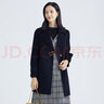 娜爾思（NAERSI）經(jīng)典百搭羊毛雙面呢大衣女冬新款毛呢外套 中藍色 M 曬單實拍圖