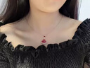 BOGLIA小裙子項鏈女18k玫瑰彩金小扇子吊墜鎖骨鏈生日禮物送女友老婆 18金K小裙子套鏈【紅瑪瑙】 曬單實(shí)拍圖
