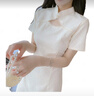燕潯中國風(fēng)改良版旗袍連衣裙女裝夏裝2025年新款年輕款少女復(fù)古小個子 杏色 M (建議100-110斤) 曬單實拍圖
