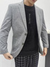 皮爾卡丹（pierre cardin）高檔春秋季休閑西服帥氣韓版薄款灰色單西中年男士便西小西裝外套 灰色 185 曬單實(shí)拍圖