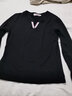 玖卡依長(cháng)袖t恤女2026春秋季女裝v領(lǐng)新款韓版修身百搭體恤秋冬打底衫 黑色 M 建議100斤以下 曬單實(shí)拍圖
