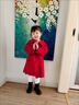 Radinka2025秋冬新款女童大衣紅色過(guò)年拜年服中大童韓版中長(cháng)呢子外套LYF 紅色-無(wú)挎包 160 曬單實(shí)拍圖