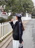 蠻丂皮衣外套女款2025新款春秋季機(jī)車短款高級感黑色夾克小個子 黑色 L 曬單實拍圖