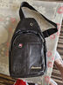 北狐真牛皮胸包男斜挎包單肩包斜挎包男包戶(hù)外運動(dòng)休閑腰包韓版fdkbl2 黑色 曬單實(shí)拍圖