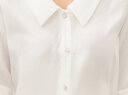 欧莎（OSA）【丝滑般光泽凉爽】短袖雪纺衬衫女士上衣设计感小众衬衣夏季新款 白色 S 实拍图