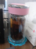 希諾（heenoor）抗菌玻璃杯女士雙層隔熱清新便攜簡(jiǎn)約透明家用帶濾網(wǎng)花茶杯送女友 粉色 雙層 200ml 曬單實(shí)拍圖