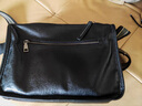法萊阿瑪尼黑色單肩包男士真皮休閑時(shí)尚通勤小背包百搭郵差包牛皮男士斜挎包 黑色DJ127 小號 曬單實(shí)拍圖