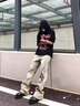 7家優(yōu)品美式高街vibe褲子黃泥顯瘦直筒牛仔褲男女款高腰彈力修身微喇褲 YCFS-821黃色 L 曬單實拍圖