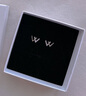 心草s999足銀字母W耳釘女簡(jiǎn)約冷淡風(fēng)小眾耳飾品520情人節禮物送女友 玫瑰金色W字母耳釘一對 曬單實(shí)拍圖
