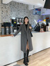 范思藍恩鉆石立裁系列復古西裝式雙面呢大衣女秋冬韓系羊毛外套14215 高級灰 S 曬單實(shí)拍圖