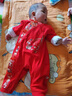 G.DUCK KIDS小黃鴨童裝嬰兒衣服春秋中國風(fēng)周歲禮服女寶寶新生兒連體衣純棉 紅色【純棉】 73碼建議7-9個(gè)月13-18斤 曬單實(shí)拍圖