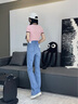 Calvin KleinJeans四季款女士潮流復古洗水微彈ck高腰直筒微喇牛仔褲J223286 高腰直筒靴型版-牛仔淺藍-1AA M 25 155/62A（1.8尺）60C 曬單實(shí)拍圖