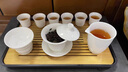 唐帕冰種玉瓷功夫茶具茶杯套裝家用德化羊脂玉白瓷蓋碗茶杯禮盒裝11頭 竹段杯套裝 曬單實(shí)拍圖