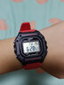 卡西歐（CASIO） 卡西歐(CASIO)小方塊數(shù)顯電子表狂飆安欣同款男防水學(xué)生運動手表 W-218H-4B紅色表帶 曬單實拍圖