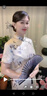 奧絲婕（Aosijie）高端品牌真絲旗袍女2025夏季新款氣質(zhì)優(yōu)雅桑蠶絲國風(fēng)改良版連衣裙 杏色（真絲桑蠶絲系列） XL 曬單實拍圖