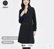 珂萊蒂爾雙排扣風(fēng)衣女中長款氣質(zhì)洋氣防風(fēng)休閑外套女 暗青紫色 S 曬單實(shí)拍圖