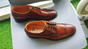 德賽（DESAI）布洛克雕花商務(wù)正裝休閑皮鞋德比真皮英倫風(fēng)韓版男士手工男鞋圓頭 棕色 42 曬單實(shí)拍圖