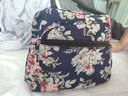 途尊（kingtrip）便當包媽咪包 手提包小布包七夕媽媽包 手拎津布飯盒袋帆布包女包 藍底紅玫瑰 曬單實(shí)拍圖