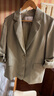 朗姿【朗姿Basic衣櫥】氣質(zhì)修身職業(yè)通勤西裝外套春季西服上衣高級感 卡其綠色 L 曬單實(shí)拍圖
