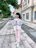 迪士尼（Disney）女童秋裝套裝2024新款洋氣韓版中大童秋冬寬松網(wǎng)紅春秋運(yùn)動兩件套 粉色 套裝 110 建議身高105cm左右 曬單實拍圖