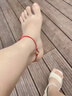 米芙諾  黃金999足金腳鏈平安扣同心圓乾坤圈編織腳繩轉(zhuǎn)運珠女本命年紅繩腳飾男士情侶一對 平安扣腳鏈+2金珠 【金線紅繩款】 曬單實拍圖