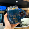 鋼盾 情侶水杯一對情侶對杯水杯創(chuàng)意情侶陶瓷馬克杯辦公室?guī)?墨藍430ml 曬單實拍圖
