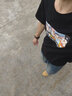 陌汀t恤男短袖2025新款港風(fēng)復(fù)古潮牌臉譜短袖ins純棉大碼寬松國(guó)潮男裝 黑色0009 M 曬單實(shí)拍圖