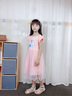 暖冬鴨鴨女童冰雪奇緣連衣裙夏女孩兒童愛(ài)莎裙子愛(ài)莎短袖女寶寶公主裙洋氣 粉紅色 140 cm 曬單實(shí)拍圖