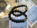 石千年 黑曜石手串納福和田玉轉運珠情侶男女款節日禮物 青白玉-男款【12mm】 曬單實(shí)拍圖