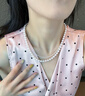 奢珠月光 akoya海水珍珠項鏈串珠正圓極強光微微瑕送老婆送媽媽禮物 【近花珠】 7-7.5MM 特選極強光 曬單實拍圖