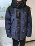 君羽白鵝絨男女款700蓬加厚時(shí)尚牛仔風(fēng)白鵝絨防風(fēng)防水羽絨服013 深藍-黑色（男女同款） M 推薦男121-140斤/女111-125斤 曬單實(shí)拍圖