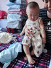 金日滿嬰兒衣服夏季薄款連體衣新生兒爬服寶寶紗布吊帶哈衣夏裝無(wú)袖 可愛(ài)小熊[建議拍大一碼] 80CM 曬單實(shí)拍圖