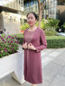 俞兆林（YUZHAOLIN）媽媽春裝連衣裙新款闊太太洋氣中年中老年女春秋兩件套裝外套 豆沙色 2XL 曬單實(shí)拍圖