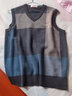 恒源祥男士100%純羊毛衫背心v領(lǐng)時(shí)尚馬甲無(wú)袖套頭毛衣中青年坎肩針織衫 中灰 L 175 曬單實(shí)拍圖
